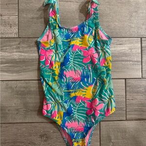 Kenzie girl tropical bow Hawaiian Kids Swimsuit large